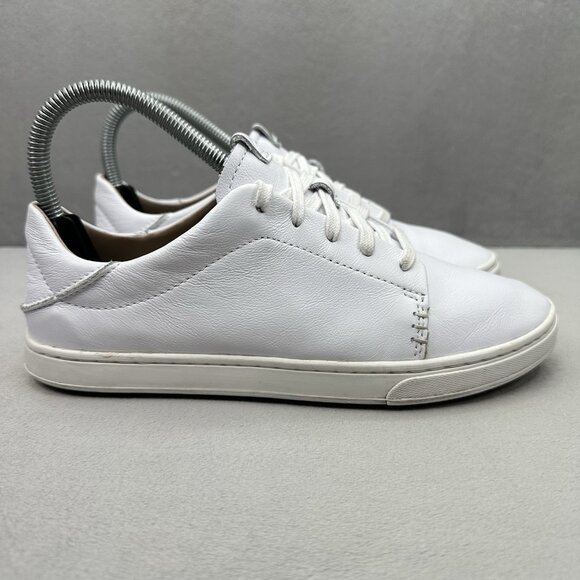 OluKai Pehuea Li 'Ili Womens Size 6.5 Shoes White Leather Lace-Up Everyday - Picture 1 of 8